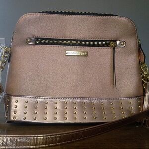Madden Girl Metallic Rose Gold Studded Crossbody